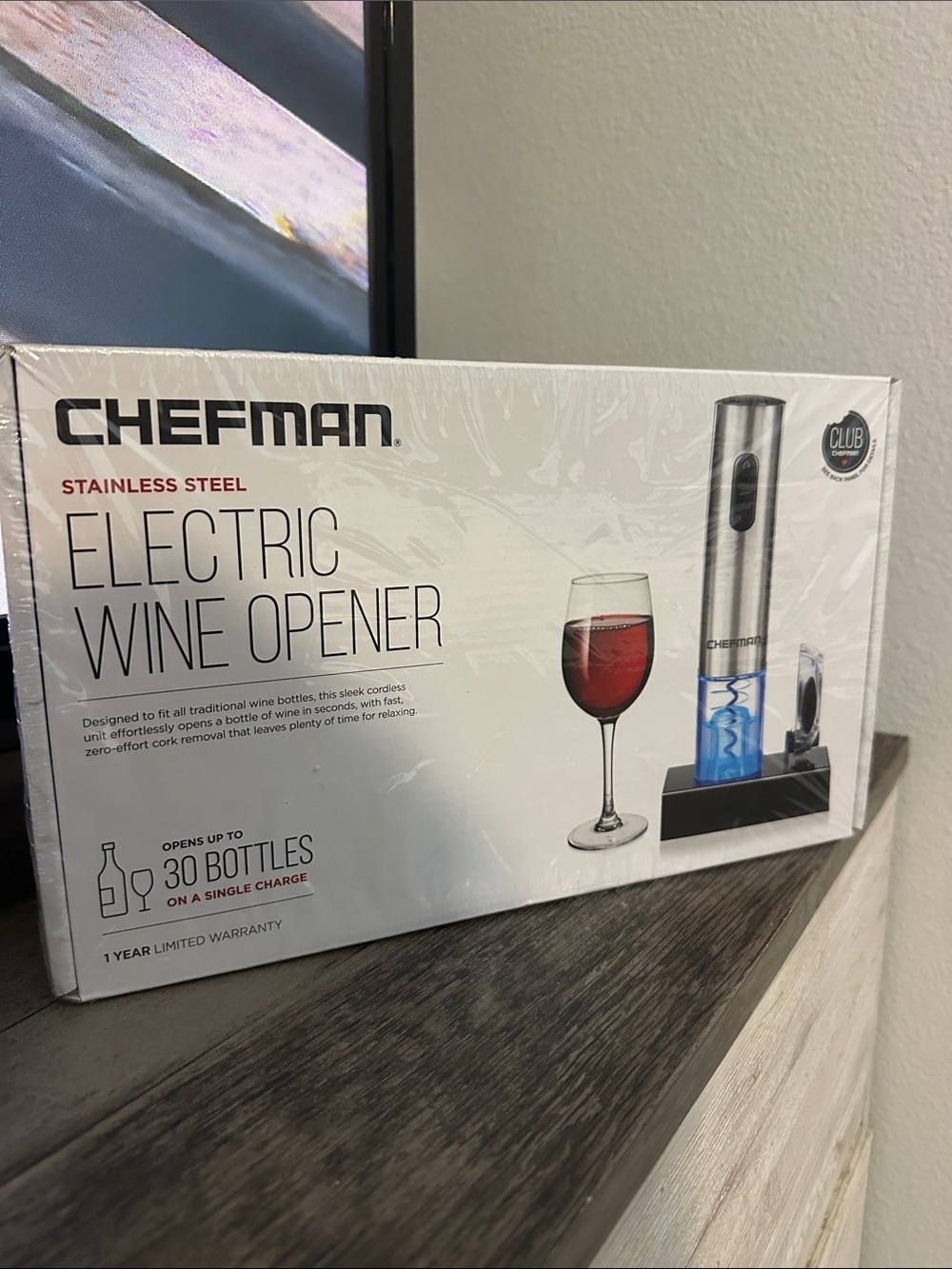 Chefman Stainless Steel Electric Wine Opener - Silver